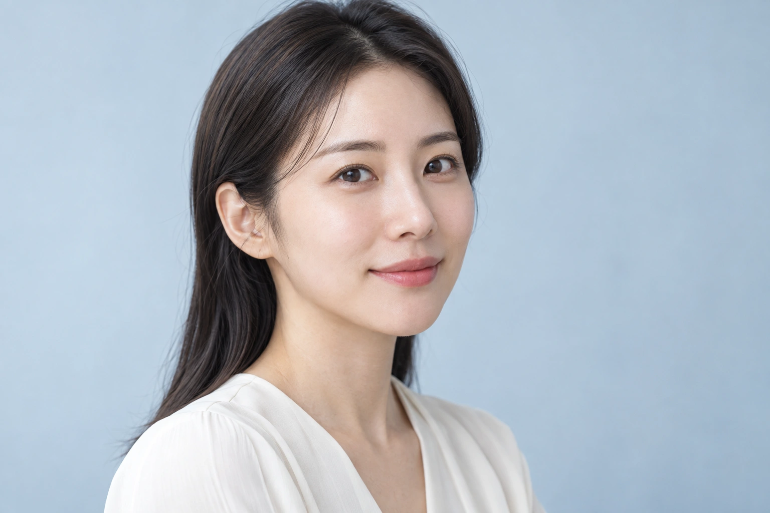자연스러운 피부결을 표현한 20대 후반 가상 모델 이미지